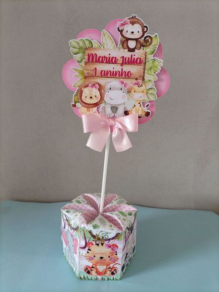 Centro de Mesa safari menina