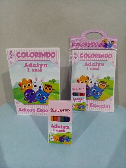 Livrinho de Colorir Bolofofos Rosa Menina